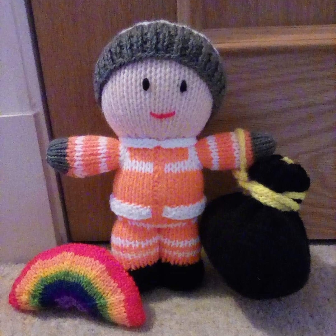 knitted man doll
