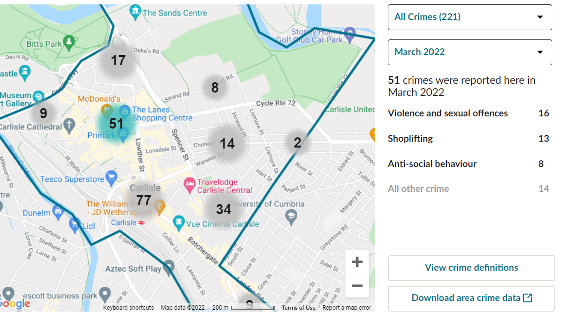 Carlisle Map Street View Maps That Reveal Crime Hotspots From Carlisle To Whitehaven | News And Star