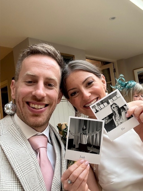 Josh and Flo Moffat-Charles on their wedding day